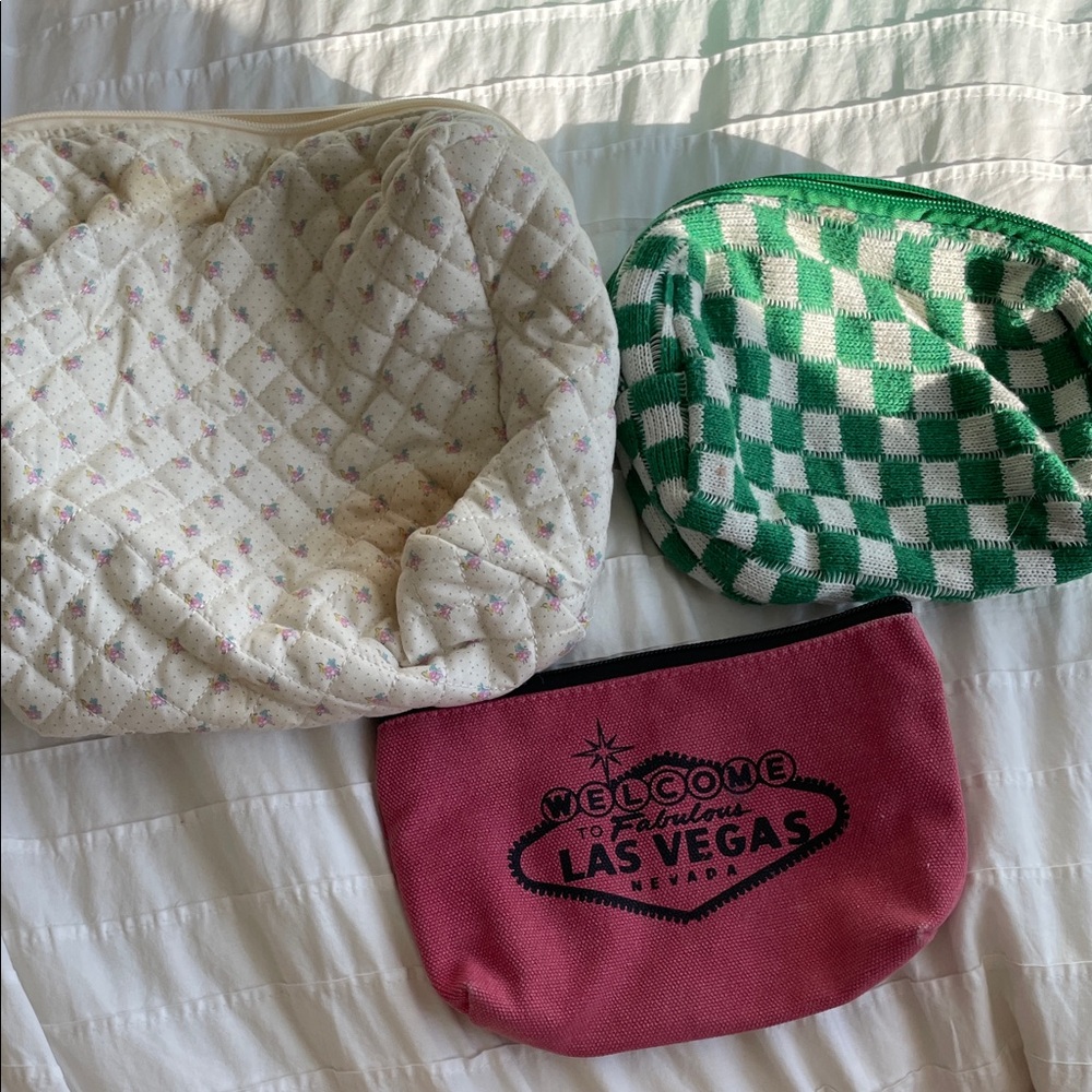 Set of Three Patterned Pouches